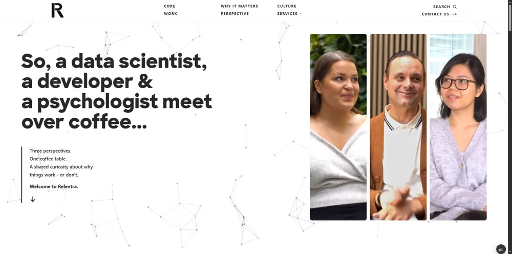 Homepage screenshot of Relentra — Custom agency website built for Relentra