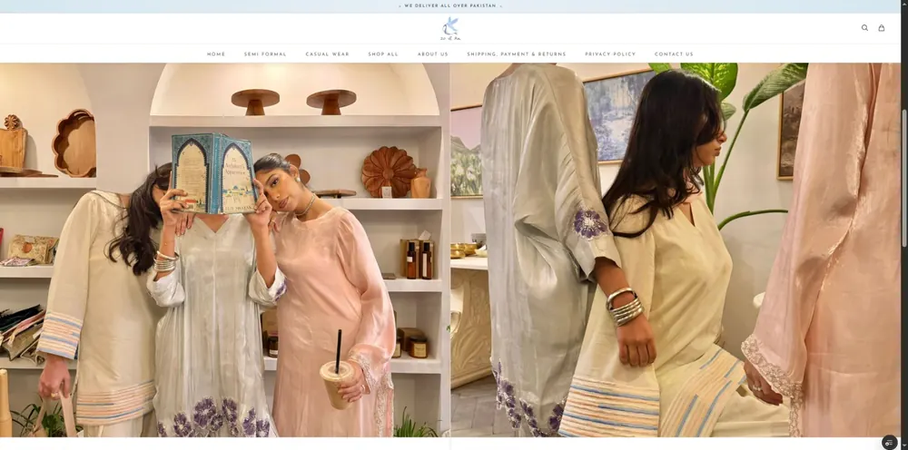 Homepage screenshot of Zoandra — Custom e-commerce website for Zoandra, a clothing brand